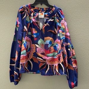 Farm Rio vibrant floral blouse sz S like New